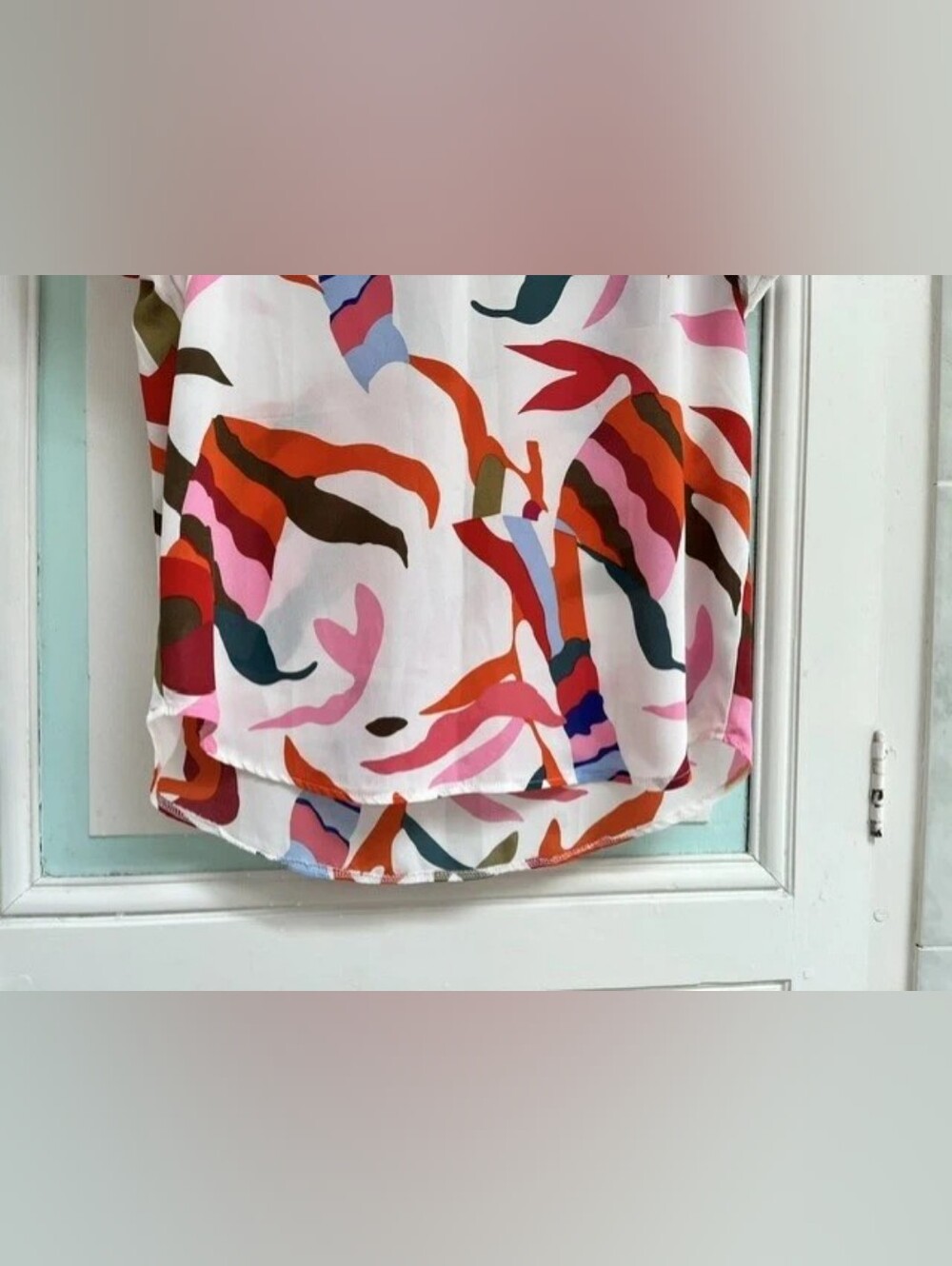 Abstract Multi-Color Short Sleeve Tee - Pink Multi - Picture 3 of 6